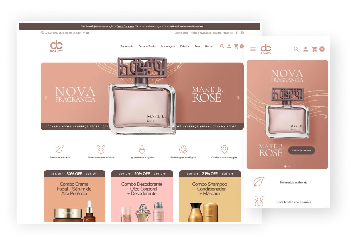 Loja Virtual para produtos de beleza, perfumes e estética